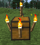 All 5 types of torches on a chest