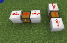 Two straight redstone line over a chest with power strength 15
