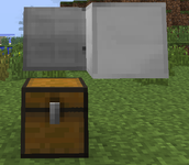 An iron door on a chest using an iron block