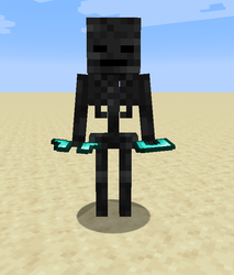A wither skeleton dual wielding diamond armor
