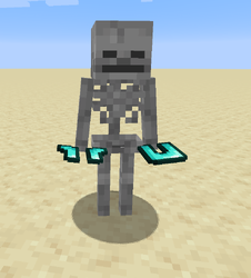 A skeleton dual wielding diamond armor