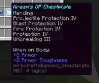 Multiple protections on diamond chestplate.