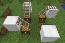 4 sloped rails on top of chests