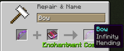 Combining an enchanted bow with the other enchanted book in an anvil