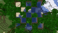 Checkerboard of 1.4.2 and 1.16.5 chunks.