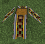 4 sloped powered rails going onto a chest