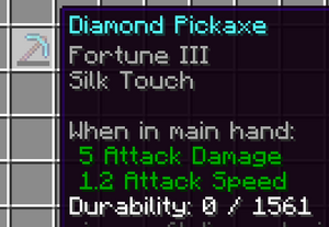 Zero Durability Fortune and Silk Touch Diamond Pickaxe.PNG