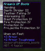 Multiple protections on diamond boots.