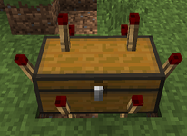 All 5 types of unlit redstone torches on a double chest